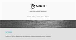 Desktop Screenshot of ferrus.pl